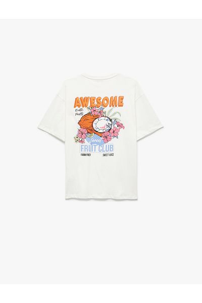 Koton Printed Short Sleeve Crew Neck Cotton T-Shirt