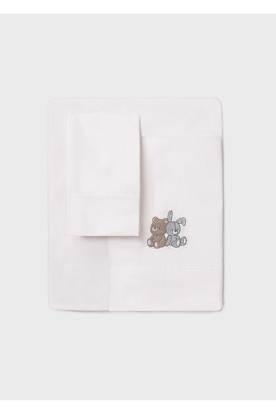 MAYORAL Baby Crib Sheet Set White 9933