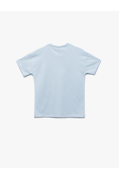 Koton Tricou de bază din bumbac cu mânecă scurtă, cu detaliu de buzunar