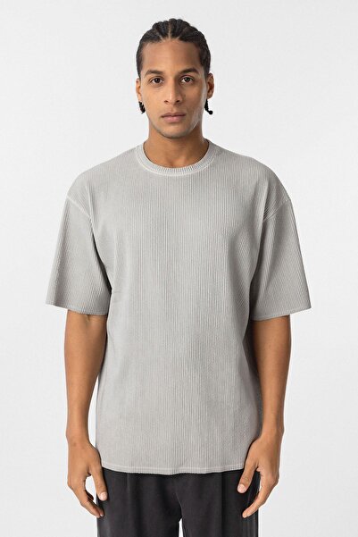 VAMOSCLO Πλενόμενο μπλουζάκι Ottoman Basic oversized Γκρι