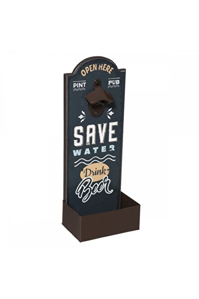 Atmosphera Créateur D'intérieur Save water beer bottle opener, wood, 14 x 9.3...