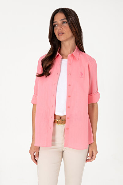 U.S. Polo Assn. Női rózsaszín hosszú ujjú alap ing 50307694-VR041