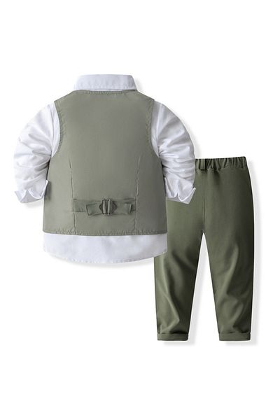 Kidohug Elegant boys' suit, Kidohug, 4 pieces: White shirt, Long pants, Vest, Bow tie