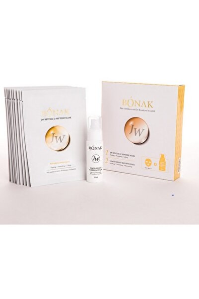 BONAK Set coreean de 10 masti-servetel si ser pentru ten, BONAK, JW Revital C Peptide Mask and Good Night