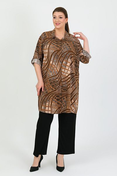 By Alba Collection Women's Taba Cotton Viscosin Large Size Tunic
