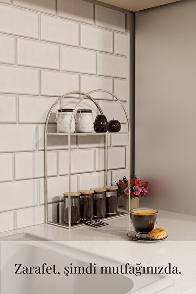 mba decor metal bending art Arco Model 2 Katlı Gümüş Metal Masaüstü Düzenleyi...