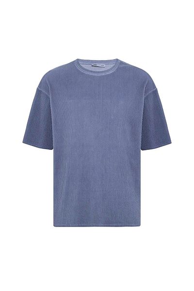 VAMOSCLO Washable Ottoman Basic Oversize T-Shirt Indigo