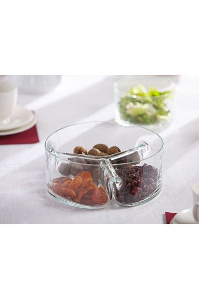 ALTOM DESIGN Bol de servire Maxy, sticlă, compartimentat, 23 cm