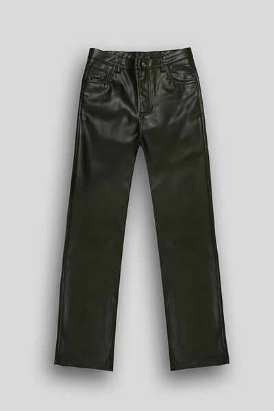GMG FIRENZE Straight Fit Leather 5 Pocket Women's Trousers
