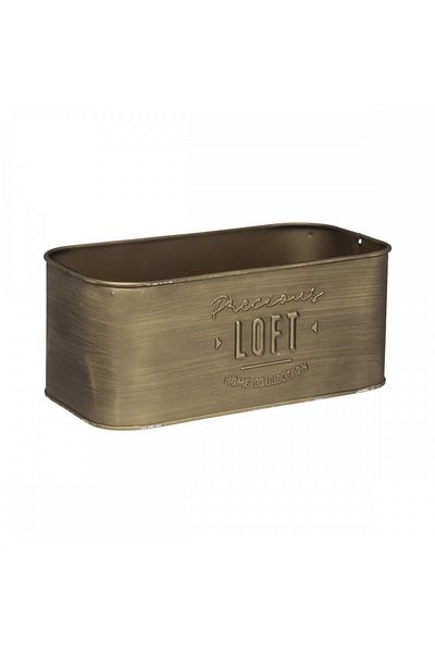 Atmosphera Créateur D'intérieur Σετ 3 γλάστρες Gloden Loft, μεταλλικές, 23x11,5xΥ9,8 cm, 29,4x13,7xΥ11,7 cm, 34,5x17xΥ14,2 cm