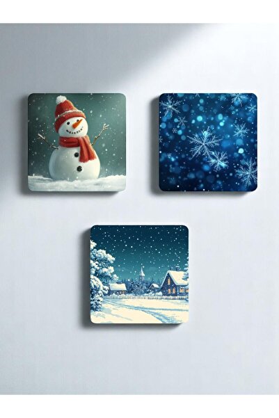 lili hediyelik 3 قطع من مسند الأكواب Adf مطبوع عليه ثلج