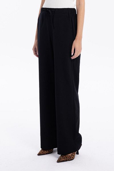GMG FIRENZE Seersucker Patterned Lace-Up Regular Women's Woven Pants