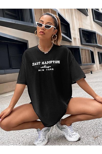 Boi Γυναικεία / Κορίτσια East Hampton εμπριμέ μπλουζάκια Oversize Casual Boyfirend