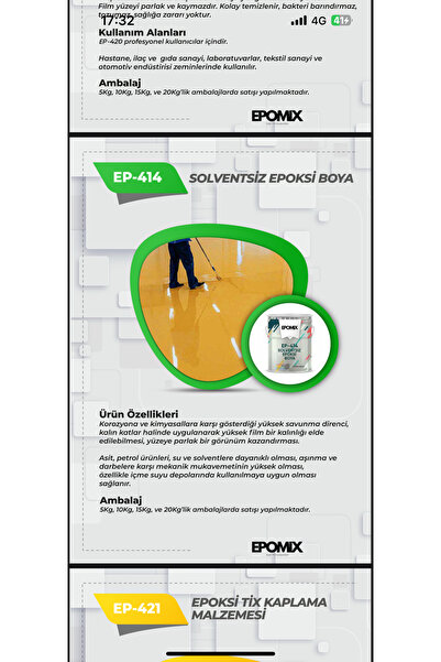 Epomix Epoksi çift komponent dayanıklı zemin boyası
