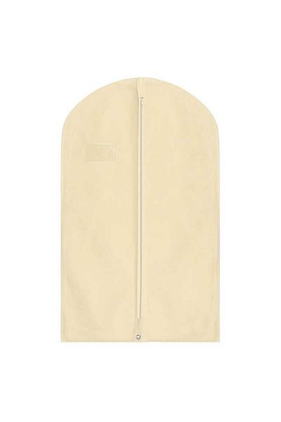 aom AIM DECO clothing cover, cream, 125 x 60 x 15 cm, with side gusset