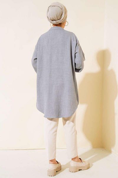 YILMAZBARMAZ Women Sleeve Ribbed Tunic Shirt