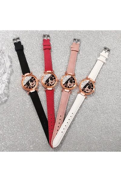 Feron accessories Rose Gold Women's Wristwatch with Heart Motif Tmb122
