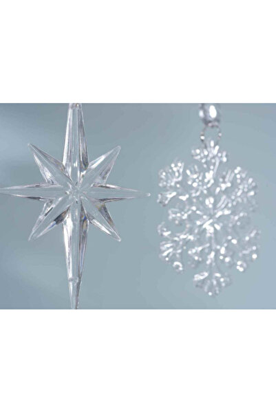Decorer Σετ 2 πλαστικών διακοσμητικών χιονιού 6 x 23 εκ.
