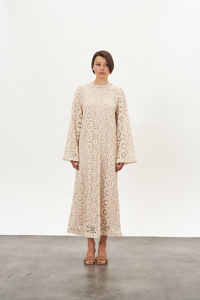 Mevra Lace Dress Beige