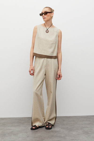 urban focus Combination Linen Blouse