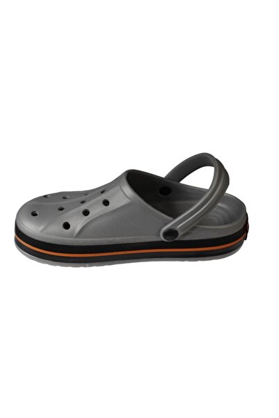 Yaz Kış Ayakkabı Yazkiş Men's Gray Doctor Nurse Cook Closed Front Perforated Back Slip-On Slippers Sandals