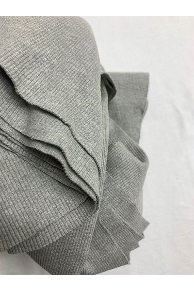 Yiğit Kumaş Gray Camisole (Rib) Fabric, Piece 150X130 cm
