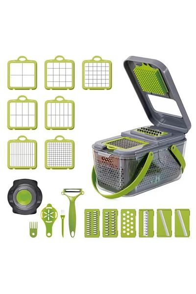 varioshop VarioShop® Multifunctional Grater, For Vegetables and Fruits, with 22 Accessories, Manual, with Func