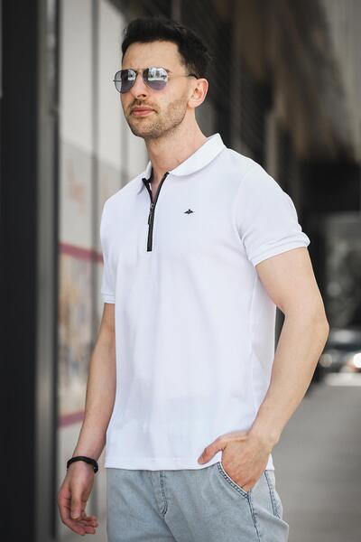 Oksit Ανδρικό μπλουζάκι Zack Polo Collar Honeycomb Fabric Half Zipper