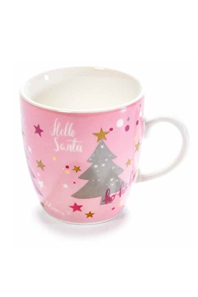 Decorer Σετ 2 κούπες από ροζ και κόκκινη πορσελάνη με κουτί δώρου 6x6 εκ.