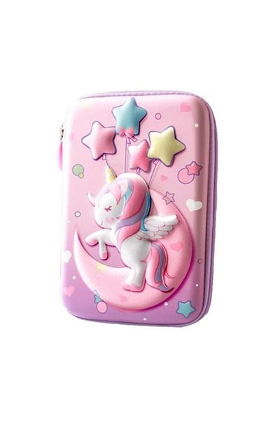 OEM Penar școlar impermeabil 3D cu imprimeu de unicorn, 23 x 15,5 cm, roz, neasamblat