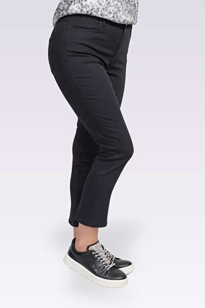 TOLGA SARAÇOĞLU 30261 SİYAH DAR PAÇA BİLEK BOY KOT PANTOLON