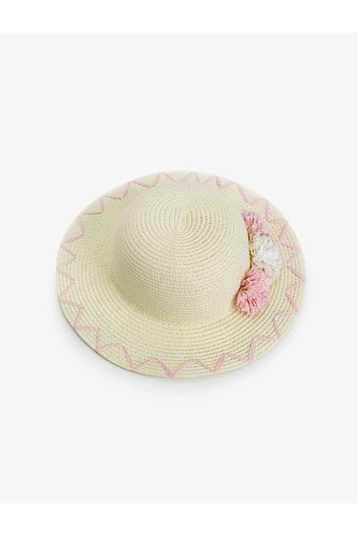 Koton Straw Hat with Flower Detail
