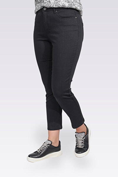 TOLGA SARAÇOĞLU 30261 SİYAH DAR PAÇA BİLEK BOY KOT PANTOLON