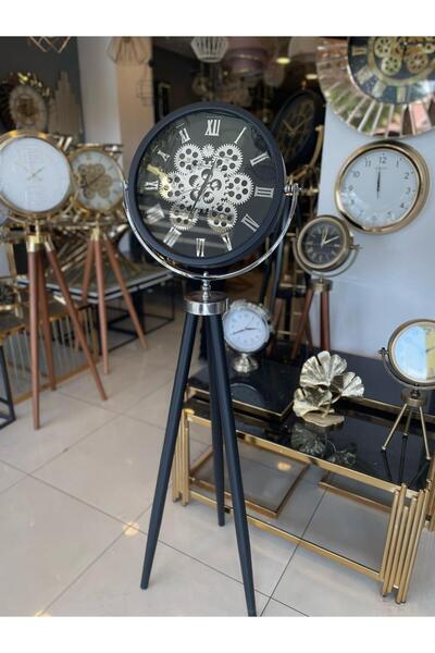 LİBAS TRİPOD SAAT METAL ÇARKLI KROM SİYAH