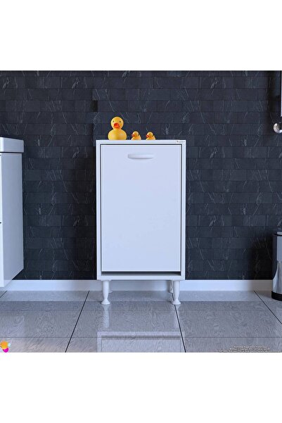 Modilayn 40x75x32,5 cm ’lik 1 Göz Sepetli Mini Mutfak Dolabı Seleli Sebzelik Çok Amaçlı Dolap