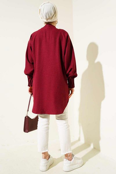 modasindoma Women Sleeve Ribbed Tunic Shirt