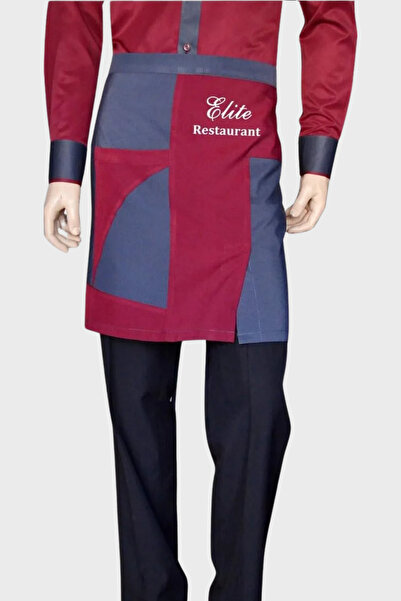 Üniformanya Nume Cadou Claret Roșu Smoked Buzunar Scurt Chelner Komi Cafe Res...