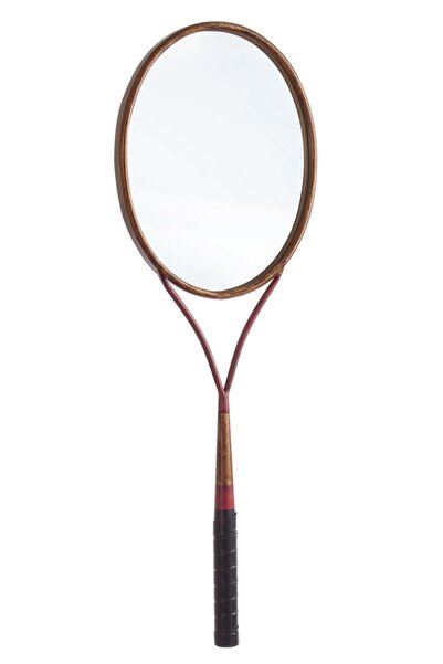 Bizzotto Oglindă de perete cu ramă din fier maro și negru Raquetta 26x3x76 cm