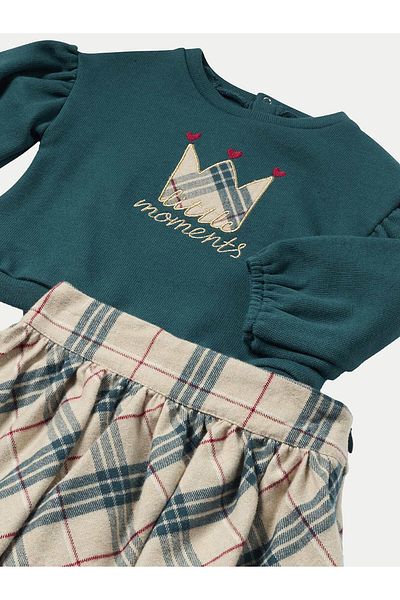MAYORAL Girl Set blouse and skirt 2929 Green