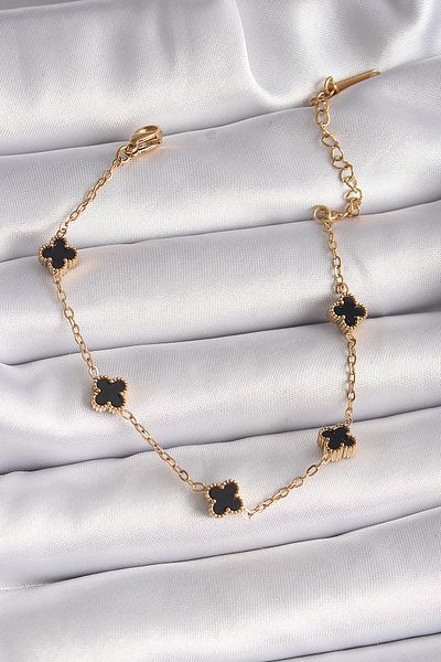 NEZADE STORE 316L Steel Gold Color Baby Boy Clover Model Women's Bracelet - Lisinya