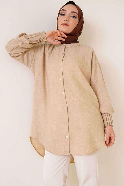 modasindoma Women Sleeve Ribbed Tunic Shirt