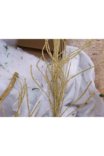 Decorer Artificial Branch with Golden Glitter 90 cm