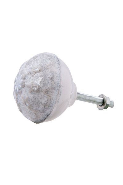 Clayre & Eef Buton mobila din fier si ceramica gri Ø 4 cm x 3 cm