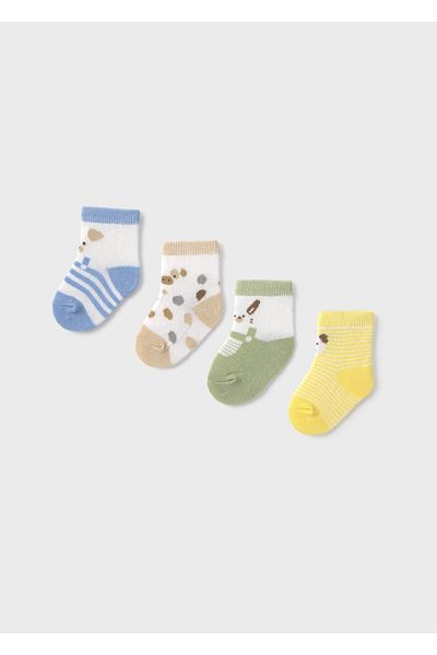 MAYORAL Baby Animal Patterned 4-Piece Socks Set Colorful 9862