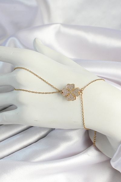 NEZADE STORE 316L Steel Gold Color Chain Rotating Clover Figured Shahmeran - Lisinya