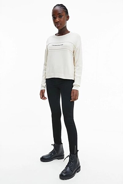 Calvin Klein Kız Çocuk Ck Mid Rise Skinny Pantolon - Siyah