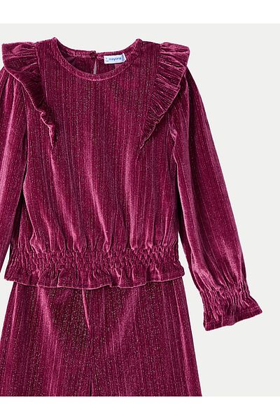 MAYORAL Girl Set blouse and pants 4550 Burgundy