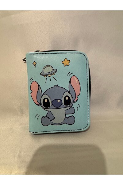 facnspt Πορτοφόλι με φερμουάρ με θέμα Stitch – Μπλε