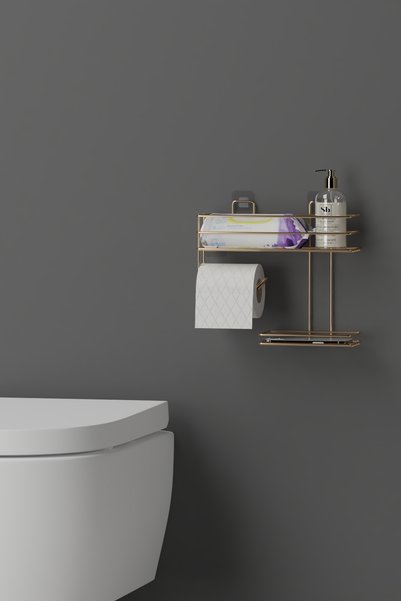 wearme Toilet Bathroom Hygiene Set Toilet Paper Holder with Phone Liquid Soap Wet Wipes Container