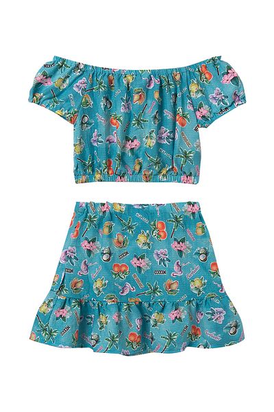 MAYORAL Girl Set blouse and skirt 6989 Green